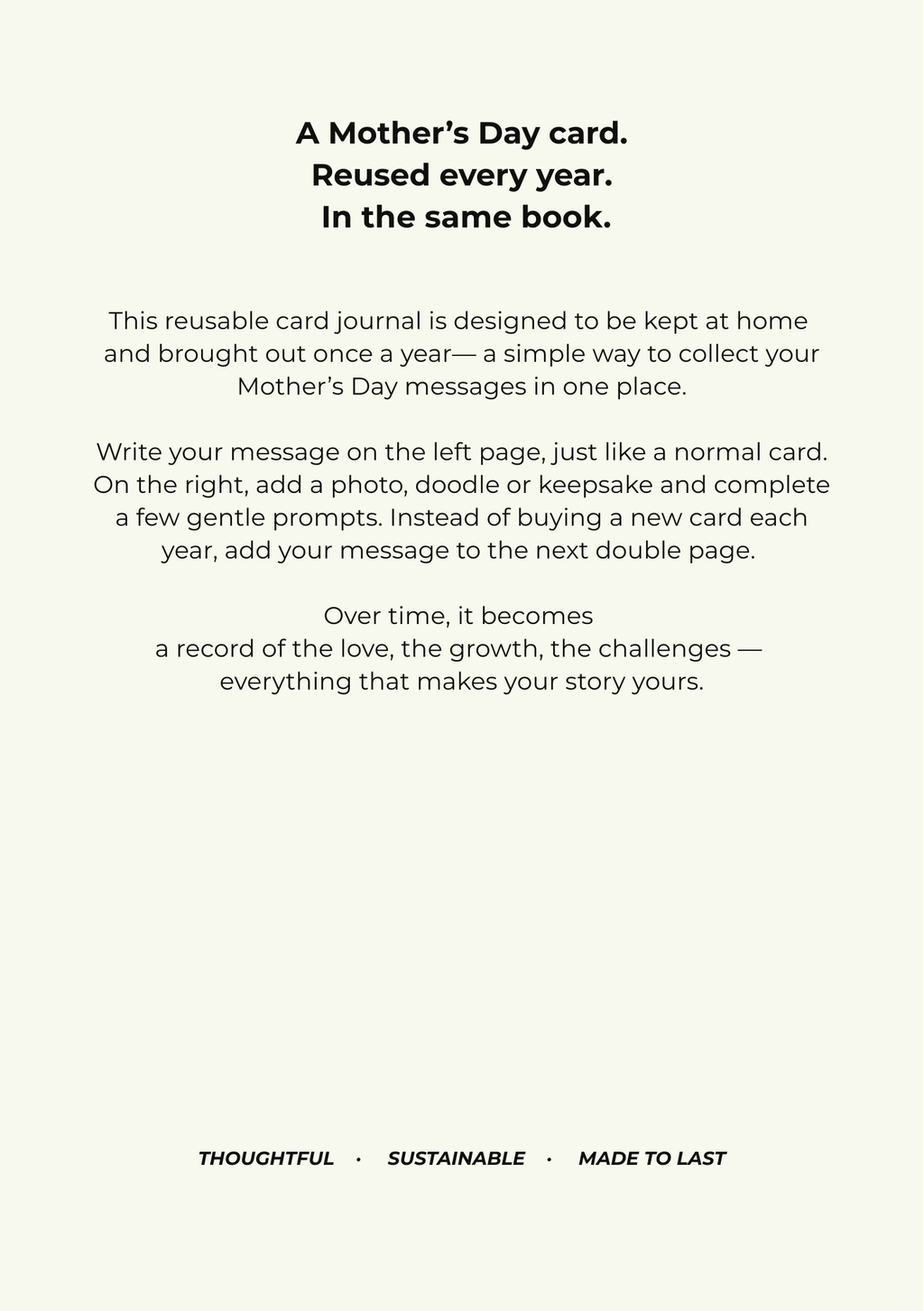 Mother’s Day Card Journal - Mum